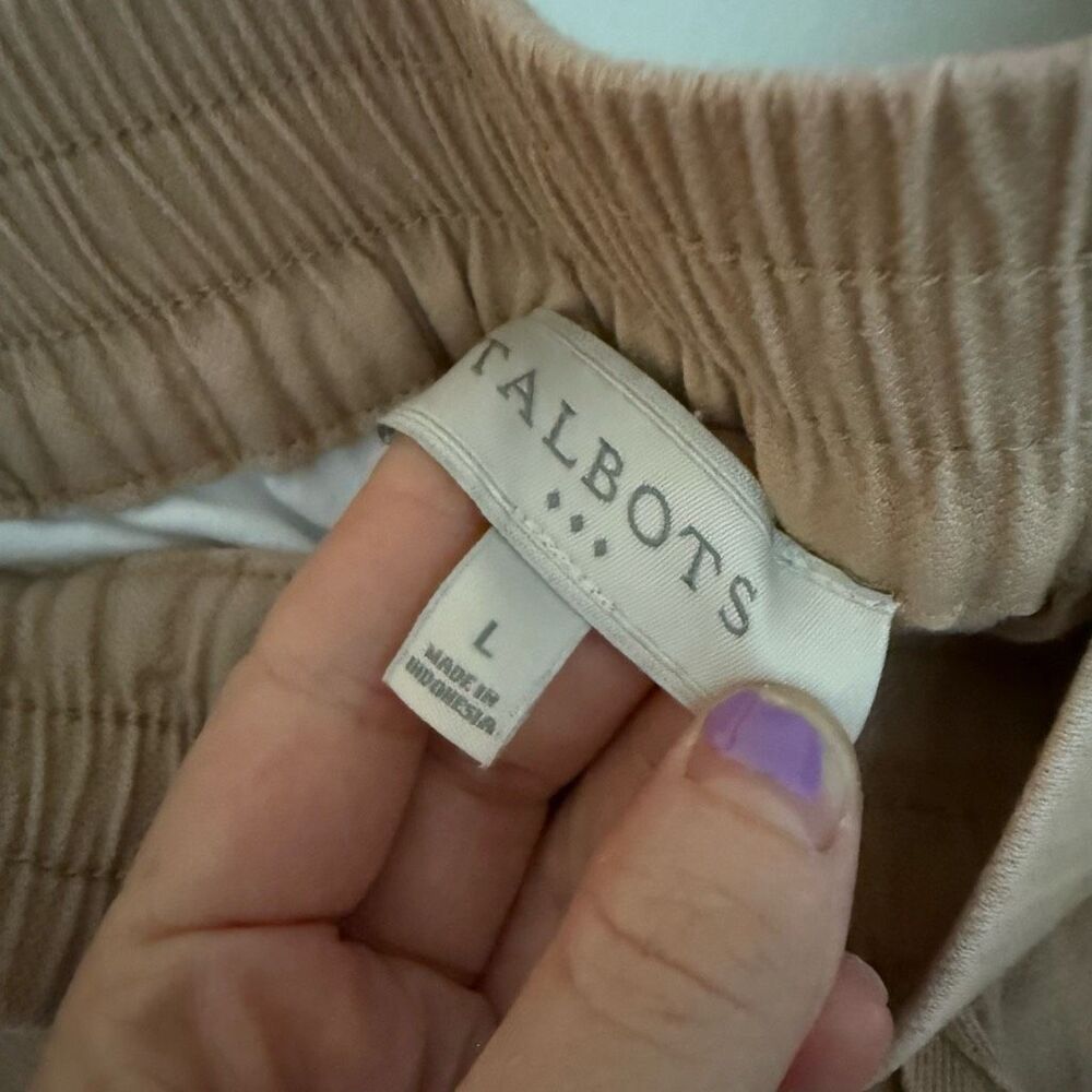 Talbots Women’s Large Tan Drawstring Jogger Pants Work Career Office Core Casual - Picture 2 of 5